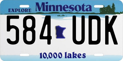 MN license plate 584UDK