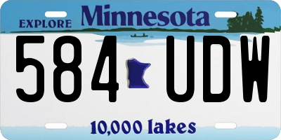 MN license plate 584UDW