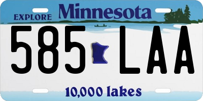 MN license plate 585LAA