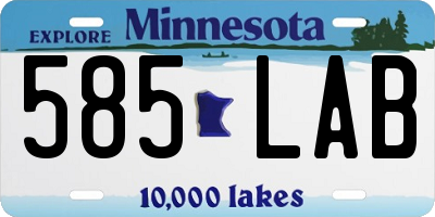 MN license plate 585LAB