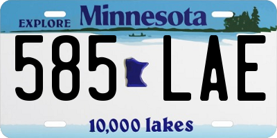 MN license plate 585LAE