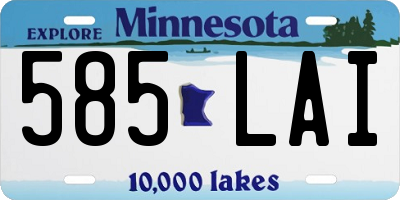 MN license plate 585LAI
