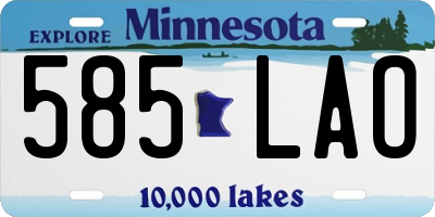 MN license plate 585LAO