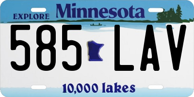 MN license plate 585LAV