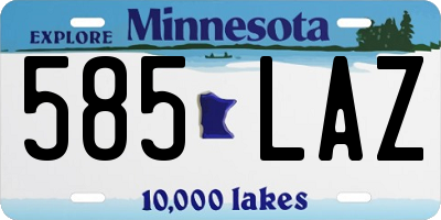 MN license plate 585LAZ