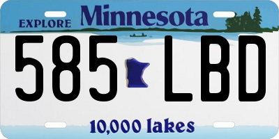 MN license plate 585LBD