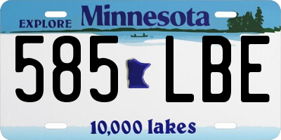 MN license plate 585LBE