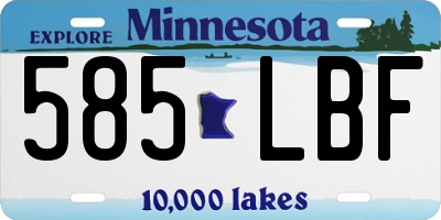 MN license plate 585LBF