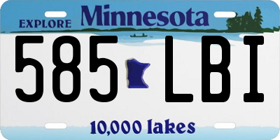 MN license plate 585LBI