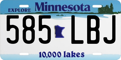 MN license plate 585LBJ