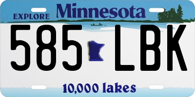 MN license plate 585LBK