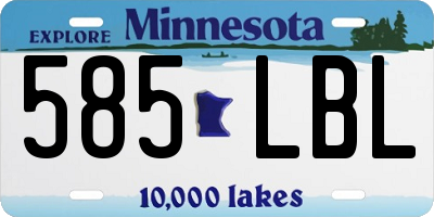 MN license plate 585LBL