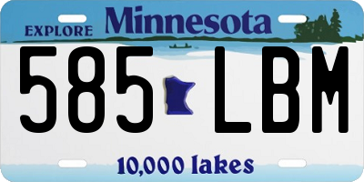 MN license plate 585LBM