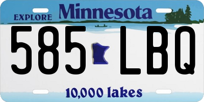MN license plate 585LBQ