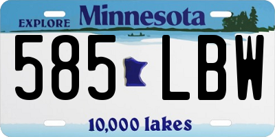 MN license plate 585LBW