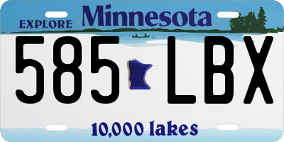 MN license plate 585LBX