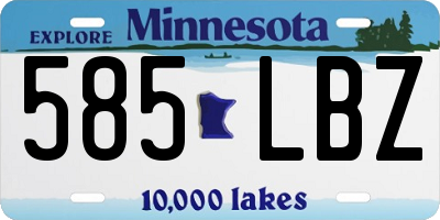 MN license plate 585LBZ