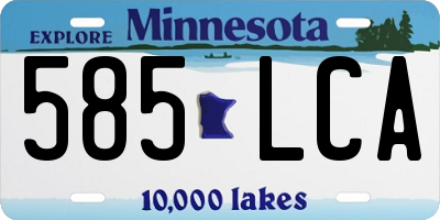 MN license plate 585LCA