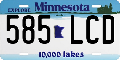 MN license plate 585LCD