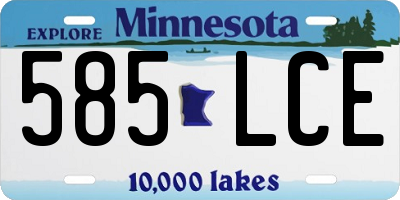 MN license plate 585LCE