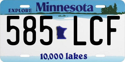 MN license plate 585LCF