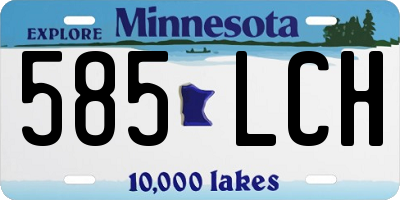 MN license plate 585LCH