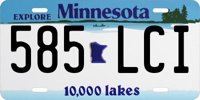 MN license plate 585LCI