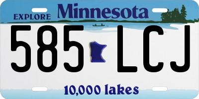 MN license plate 585LCJ