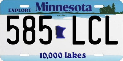 MN license plate 585LCL