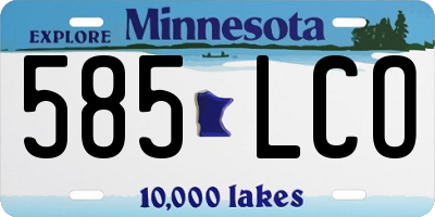 MN license plate 585LCO