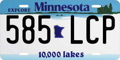 MN license plate 585LCP