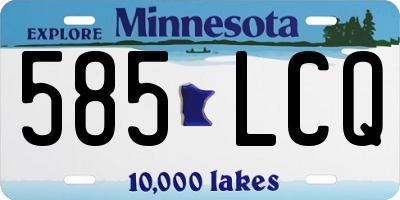 MN license plate 585LCQ