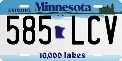 MN license plate 585LCV