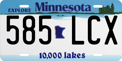 MN license plate 585LCX