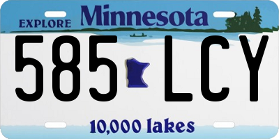 MN license plate 585LCY