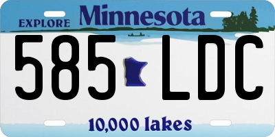 MN license plate 585LDC