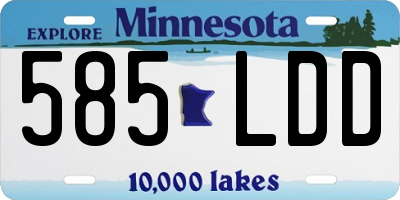 MN license plate 585LDD