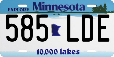 MN license plate 585LDE
