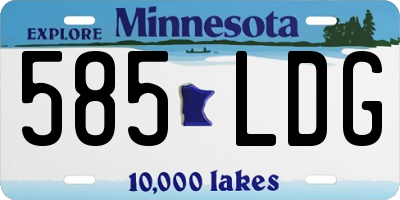 MN license plate 585LDG
