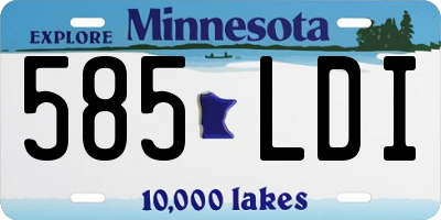 MN license plate 585LDI
