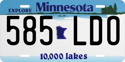MN license plate 585LDO