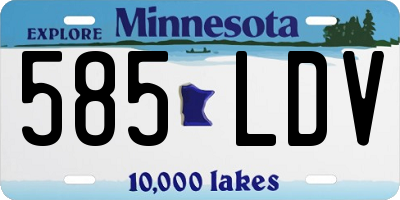 MN license plate 585LDV