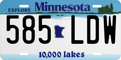 MN license plate 585LDW