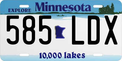 MN license plate 585LDX