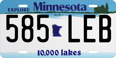 MN license plate 585LEB