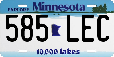 MN license plate 585LEC