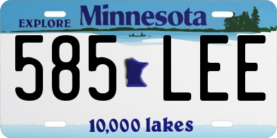MN license plate 585LEE