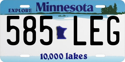 MN license plate 585LEG