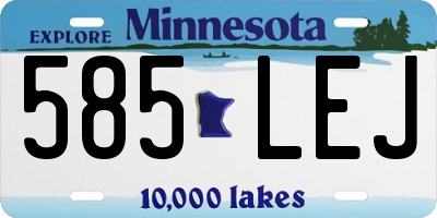 MN license plate 585LEJ
