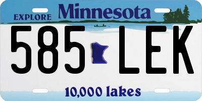 MN license plate 585LEK